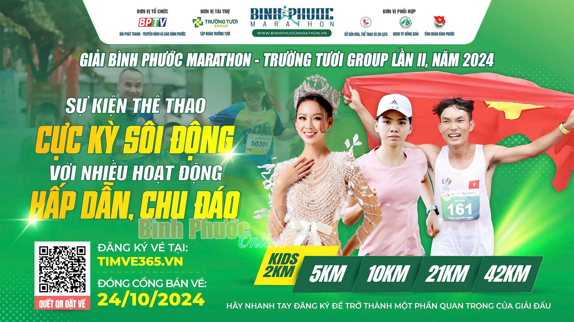 10 ngày cuối bán vé Giải Bình Phước Marathon - Trường Tươi Group lần II, năm 2024