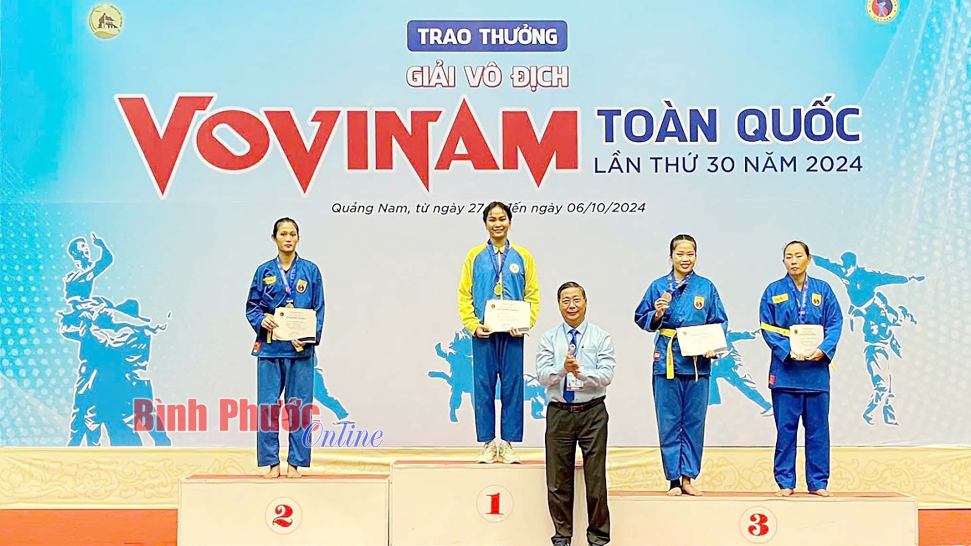 Bình Phước đoạt được 2 huy chương vàng, 1 huy chương bạc tại Giải Vovinam vô địch toàn quốc