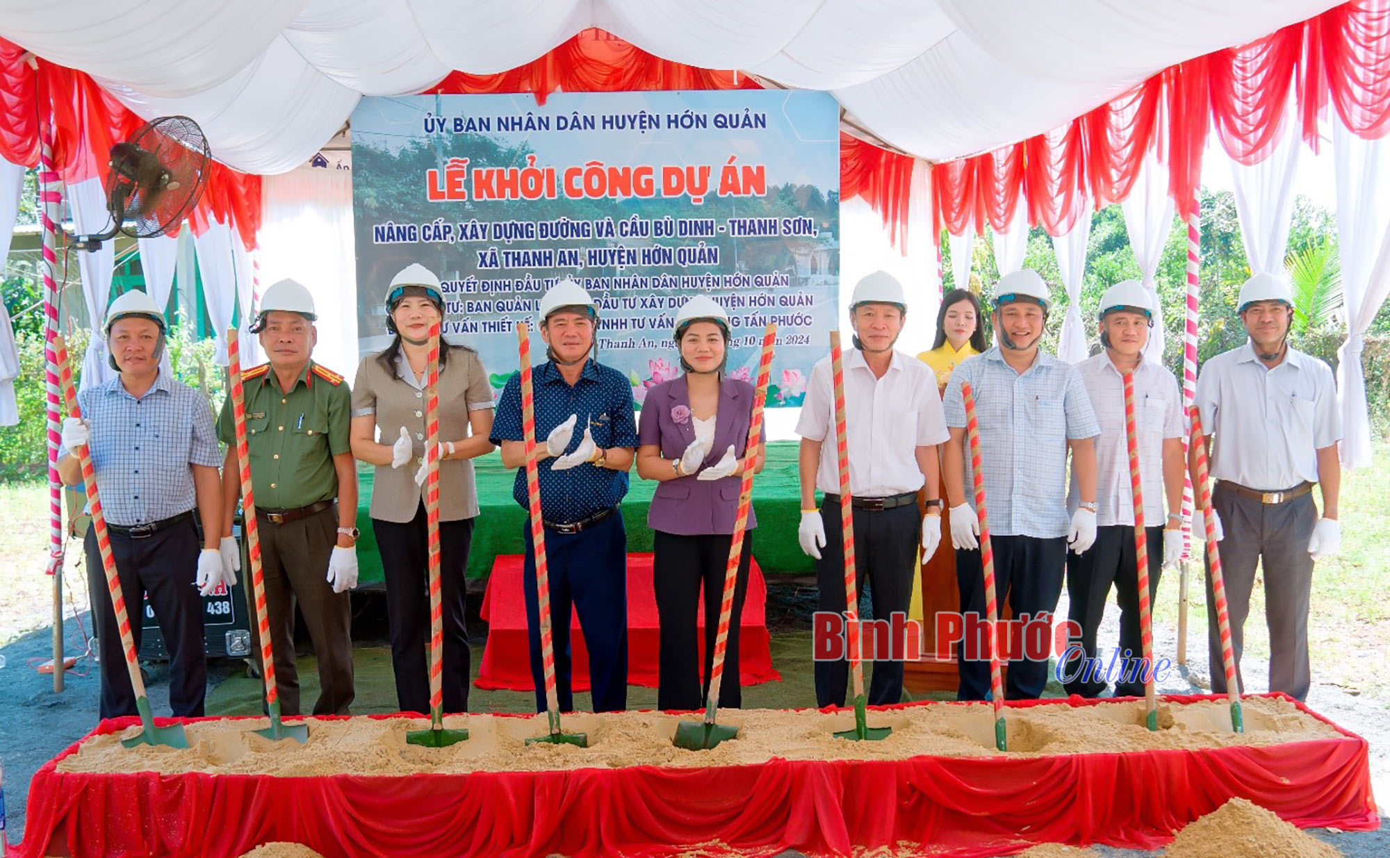Hớn Quản khởi công dự án nâng cấp đường Bù Dinh - Thanh Sơn