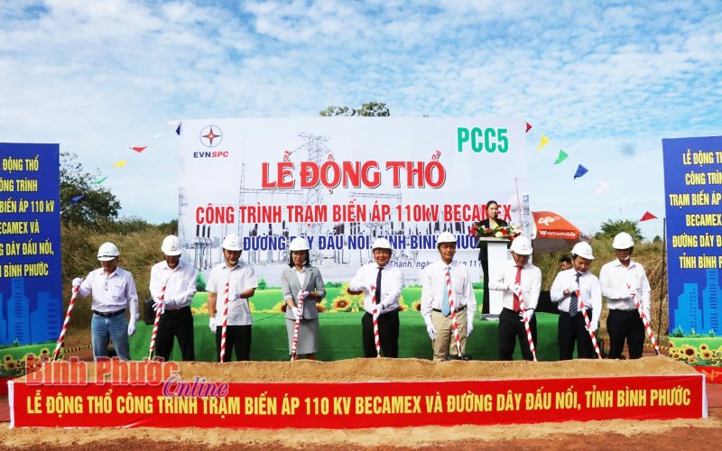 Động thổ công trình trạm biến áp 110kV Becamex Bình Phước