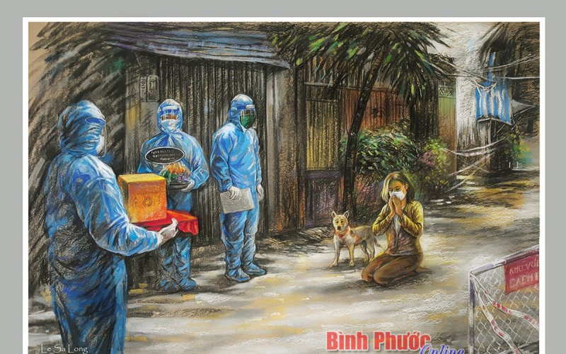 Tưởng niệm đồng b&agrave;o tử nạn v&igrave; Covid-19 qua tranh