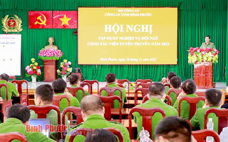 Công an tỉnh Bình Phước tập huấn nghiệp vụ cộng tác viên tuyên truyền