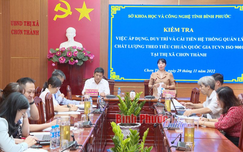 Kiểm tra áp dụng TCVN ISO 9001 tại thị xã Chơn Thành