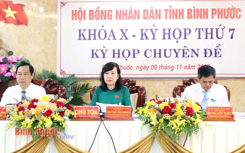 Kỳ họp thứ 7, HĐND tỉnh Bình Phước khóa X quyết định nhiều nội dung quan trọng