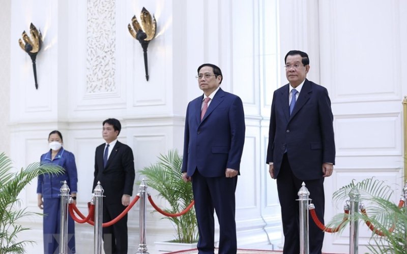 Lễ đón Thủ tướng Phạm Minh Chính thăm chính thức Vương quốc Campuchia