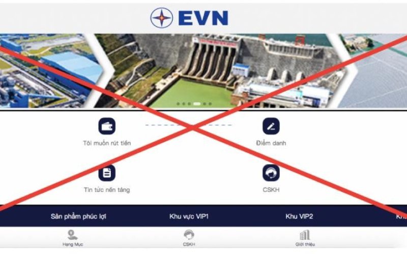 Tiếp tục xuất hiện trang web giả mạo thương hiệu EVN