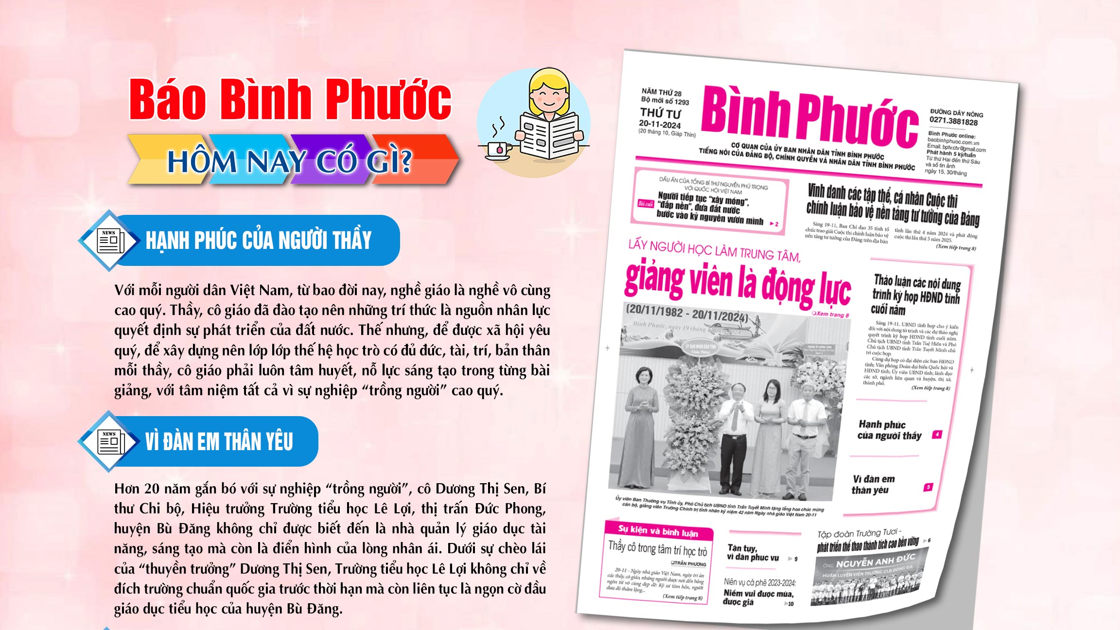 Kính mời độc giả đón đọc báo in Bình Phước hôm nay 20-11-2024