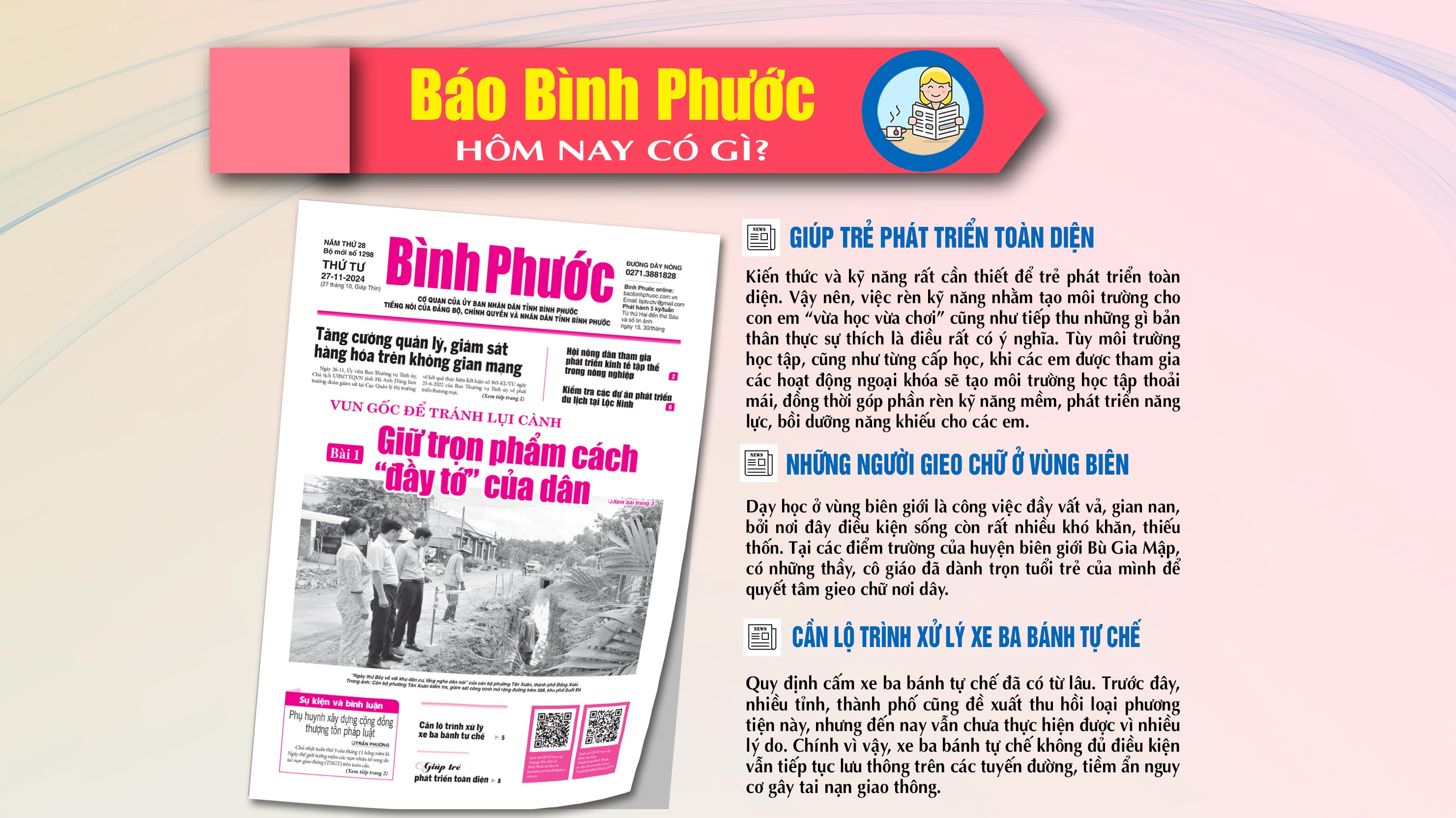 Kính mời độc giả đón đọc báo in Bình Phước hôm nay 27-11-2024