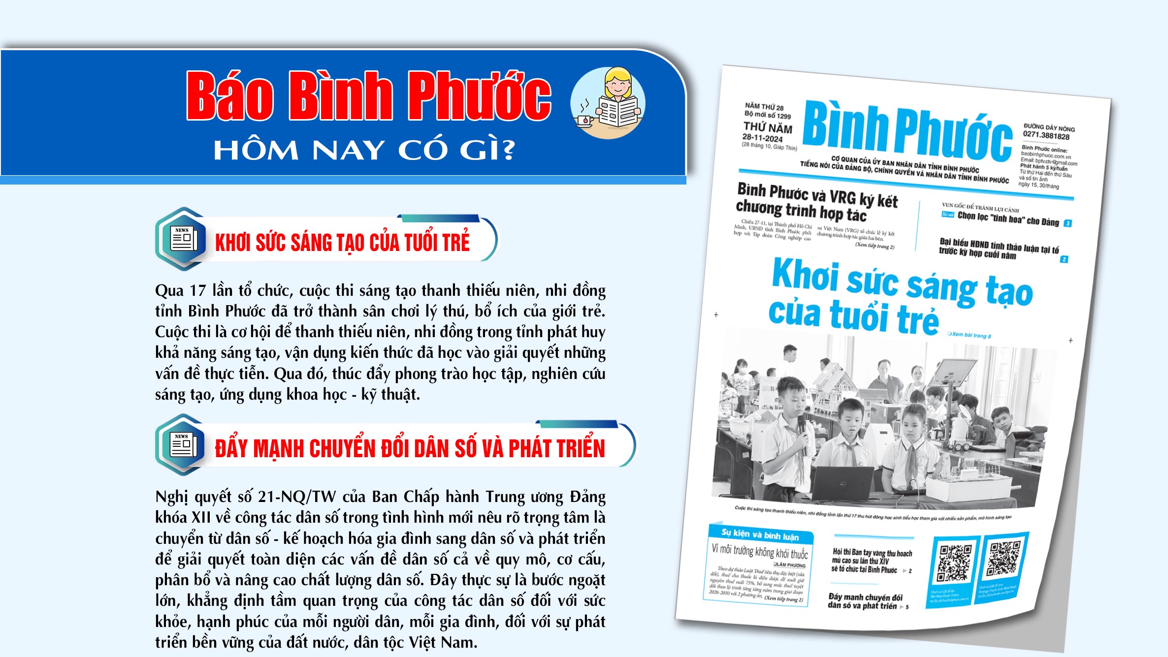 Kính mời độc giả đón đọc báo in Bình Phước hôm nay 28-11-2024