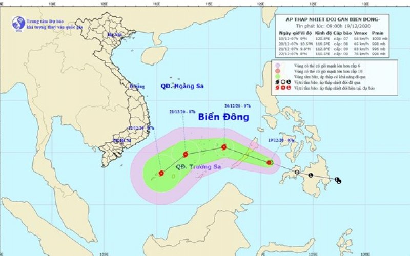 Áp thấp nhiệt đới đi vào Biển Đông và khả năng mạnh lên thành bão