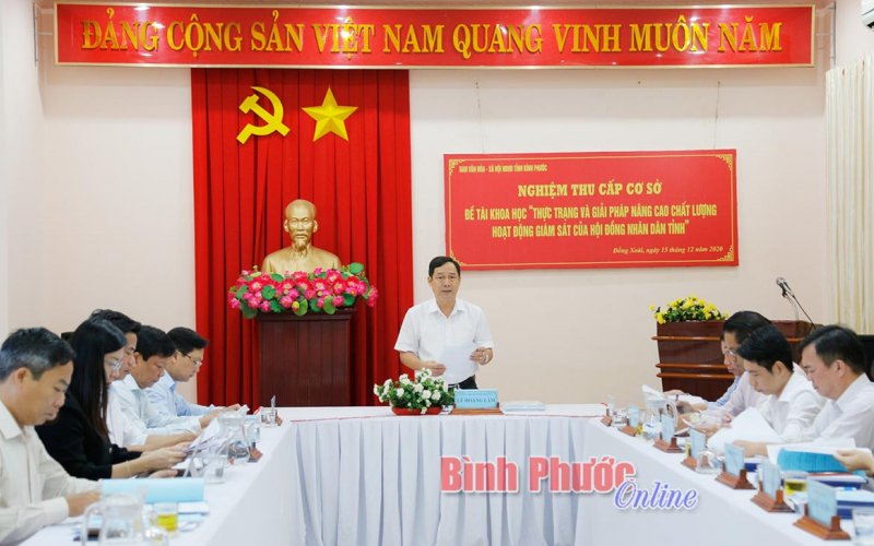 Đề tài nghiên cứu khoa học về hoạt động giám sát của HĐND tỉnh phù hợp với thực tiễn và có tính ứng dụng cao