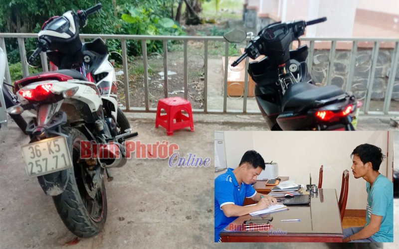 Hớn Quản: Truy đuổi liên tỉnh hơn 60km bắt nóng hai đối tượng trộm cắp xe môtô
