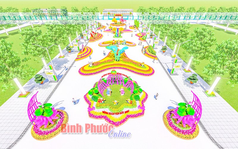 Thành phố Đồng Xoài xây dựng phương án đường hoa xuân Tân Sửu 2021 