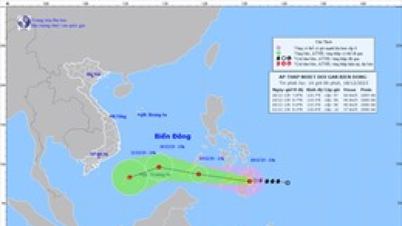 Áp thấp nhiệt đới đang tiến gần Biển Đông