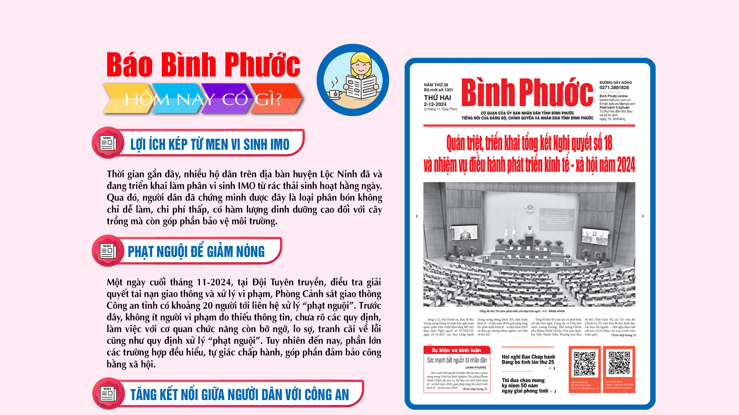 Kính mời độc giả đón đọc báo in Bình Phước hôm nay 2-12-2024