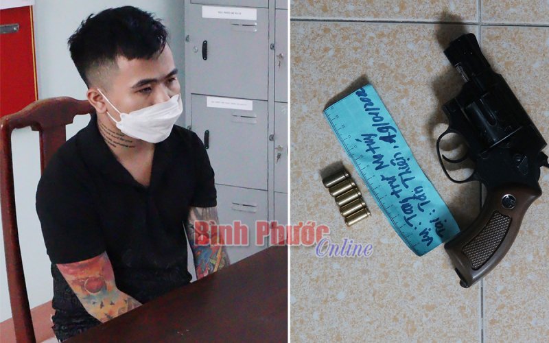 Bắt đối tượng tàng trữ ma túy phát hiện khẩu súng Rulo