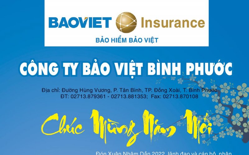 Công ty Bảo Việt Bình Phước chúc mừng năm mới Xuân Nhâm Dần 2022