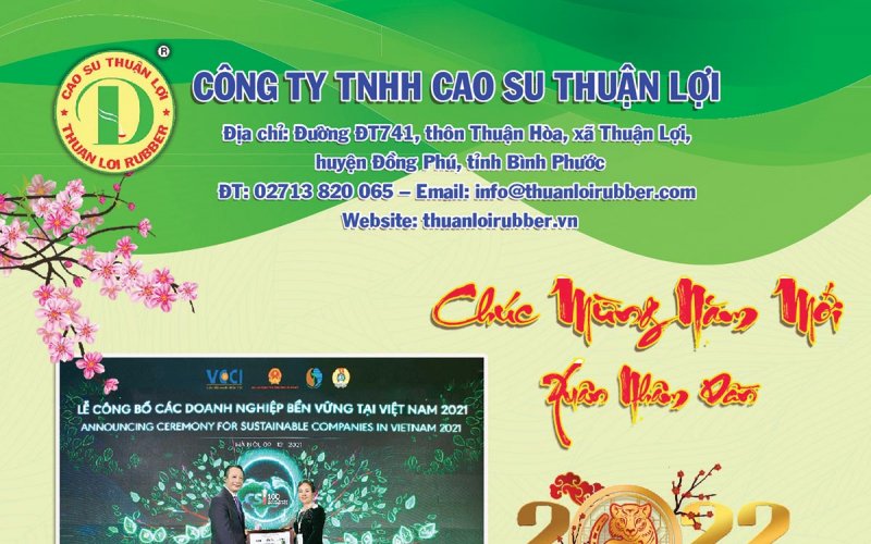 Công ty TNHH Cao su Thuận Lợi chúc mừng năm mới 2022