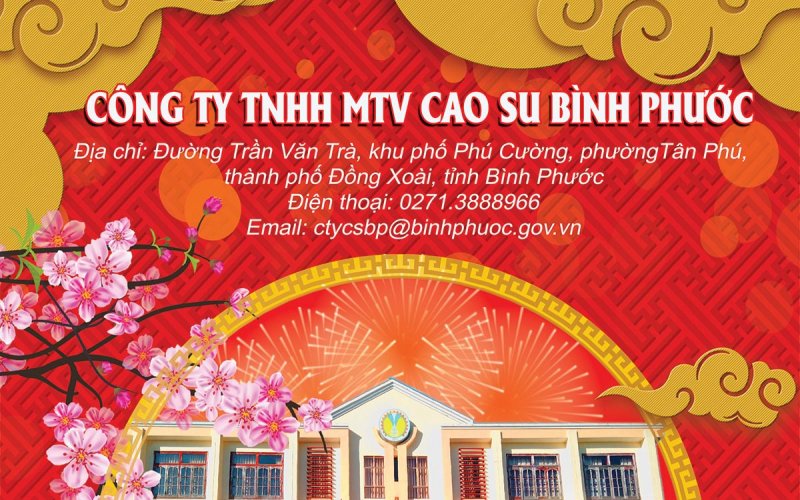 Công ty TNHH MTV Cao su Bình Phước chúc mừng năm mới 2022