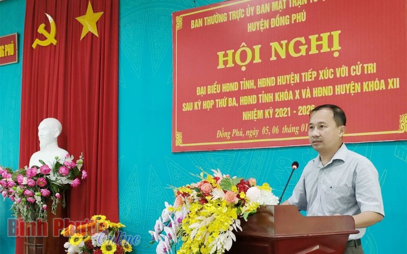 Đại biểu HĐND tỉnh tiếp xúc cử tri huyện Đồng Phú