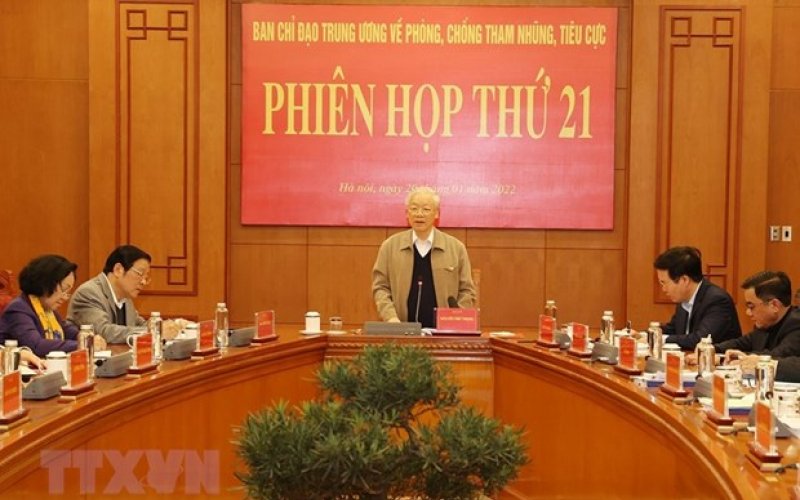 Phiên họp thứ 21 của Ban Chỉ đạo Trung ương về phòng, chống tham nhũng
