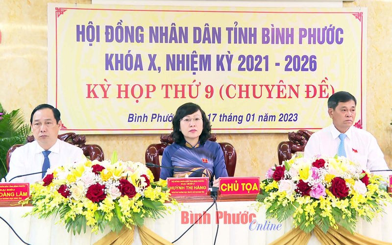 HĐND tỉnh Bình Phước khóa X tổ chức kỳ họp thứ 9 (chuyên đề)
