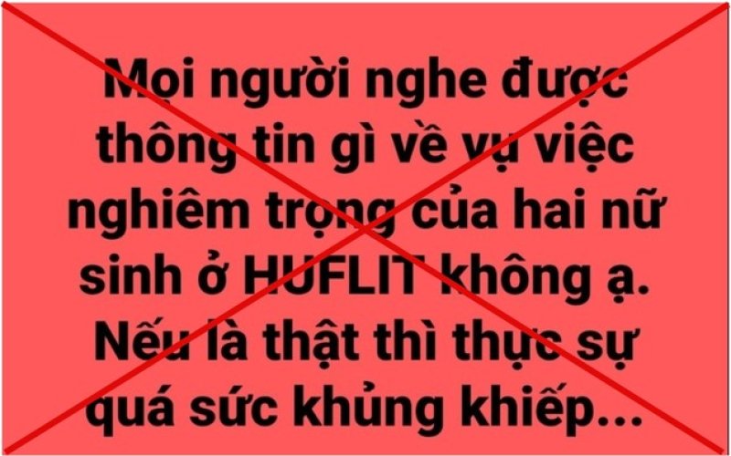 Thông tin tán phát liên quan 2 nữ sinh Trường HUFLIT bị xâm hại là tin giả