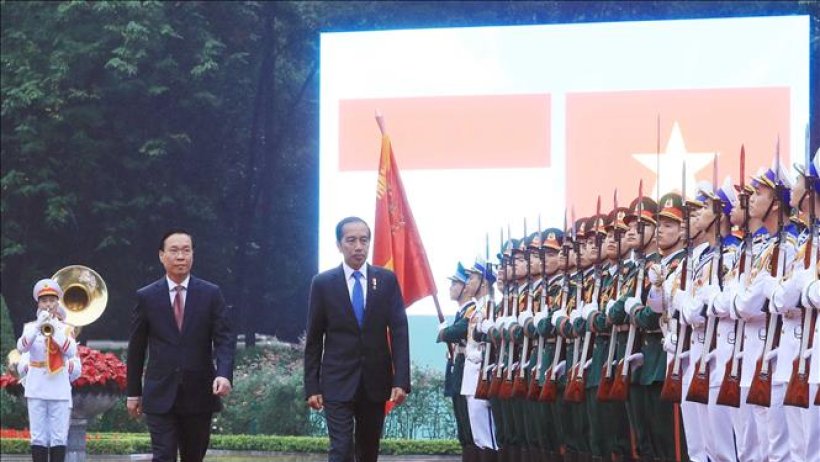 Chủ tịch nước chủ trì lễ đón Tổng thống Indonesia thăm cấp Nhà nước tới Việt Nam