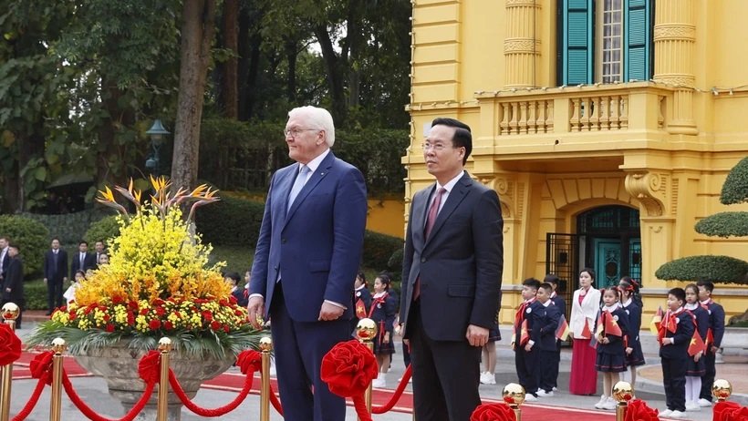 Chủ tịch nước chủ trì lễ đón trọng thể Tổng thống Cộng hòa Liên bang Đức