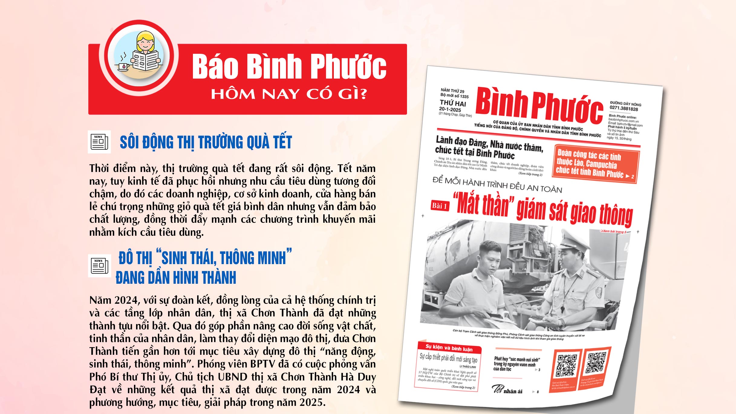 Kính mời độc giả đón đọc báo in Bình Phước hôm nay 20-1-2025