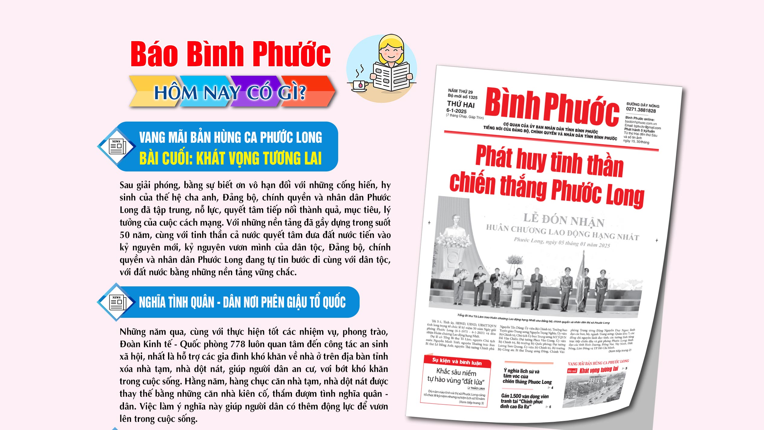 Kính mời độc giả đón đọc báo in Bình Phước hôm nay 6-1-2025