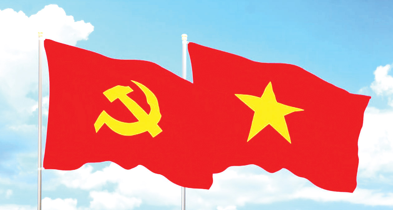 Ngõ phố tôi rực rỡ cờ đỏ, sao vàng