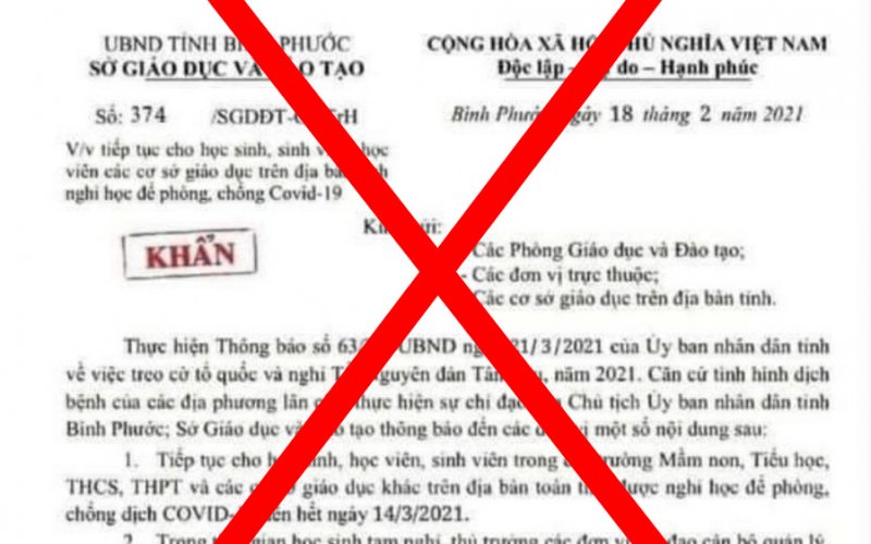 Xuất hiện văn bản giả mạo cho học sinh nghỉ học