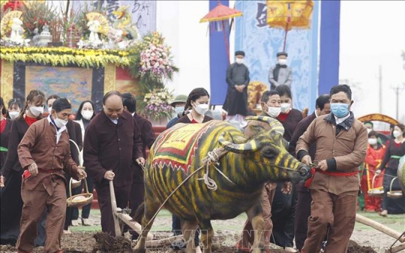 Chủ tịch nước Nguyễn Xuân Phúc dự Lễ Tịch điền Đọi Sơn