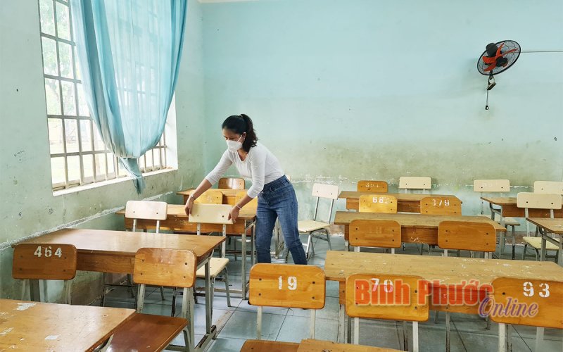 Đồng Xoài: Các trường THCS sẵn sàng đón học sinh trở lại trường học trực tiếp