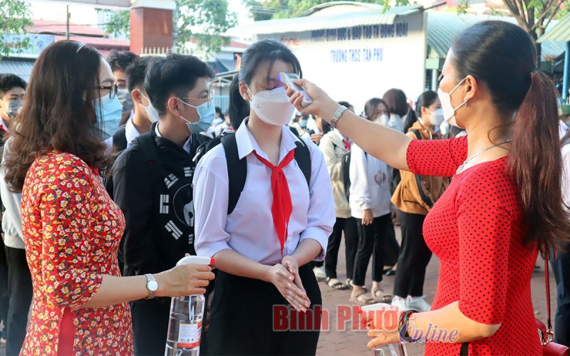 Đồng Xoài: Tỷ lệ học sinh khối THCS đến trường học trực tiếp đạt 95%