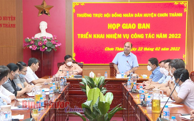 Thường trực HĐND huyện Chơn Thành triển khai công tác năm 2022