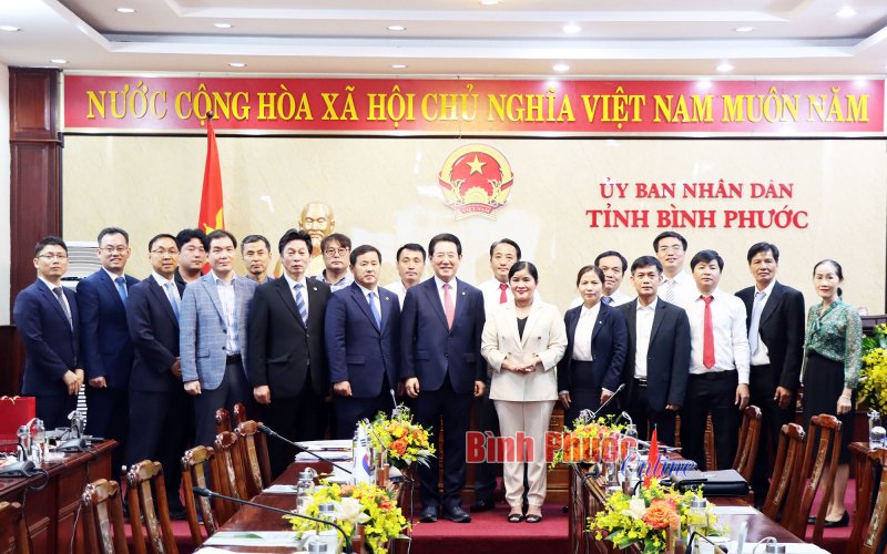 Đoàn công tác tỉnh Jeollanam (Hàn Quốc) thăm, làm việc tại Bình Phước