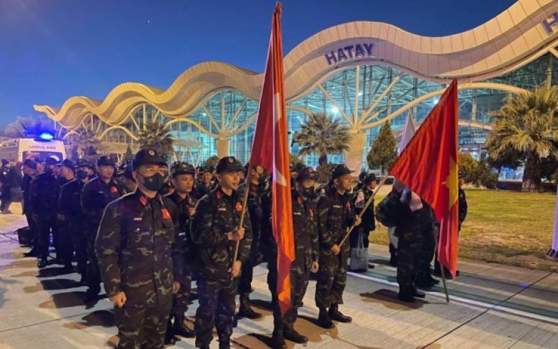 Lực lượng quân đội Việt Nam đã tới Hatay, sẵn sàng tham gia hỗ trợ