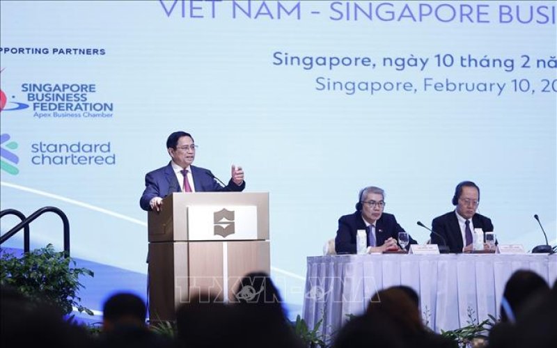 Thủ tướng Phạm Minh Chính dự Diễn đàn Doanh nghiệp Việt Nam - Singapore