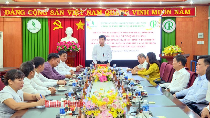 Bí thư Tỉnh ủy Nguyễn Mạnh Cường thăm, chúc tết Cao su Phú Riềng