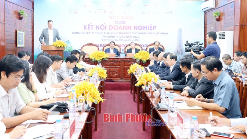 Họp báo Diễn đàn kết nối doanh nghiệp công nghiệp, thương mại, nông nghiệp công nghệ cao EuroCham - tỉnh Bình Phước năm 2024