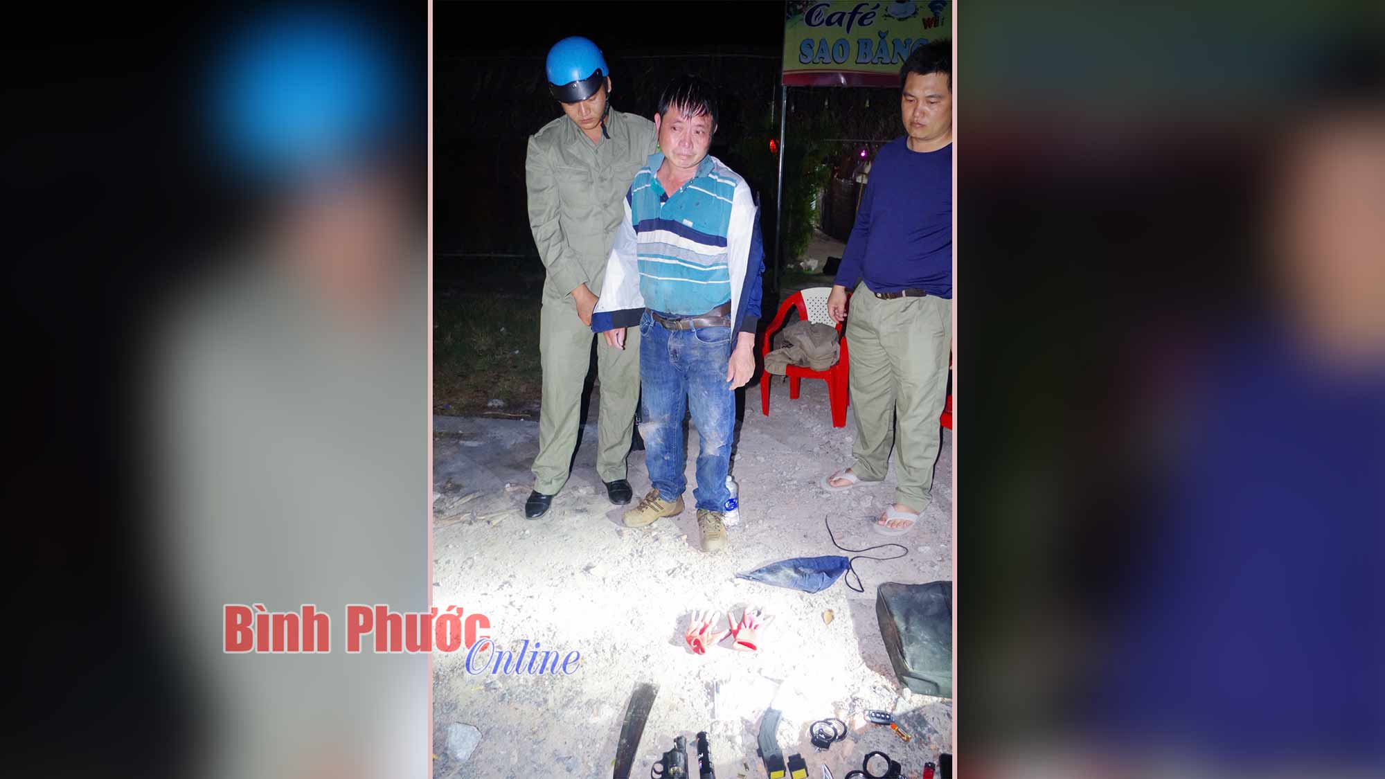 Bình Phước: Hàng chục công an bao vây, truy đuổi bắt giữ tên cướp có vũ khí