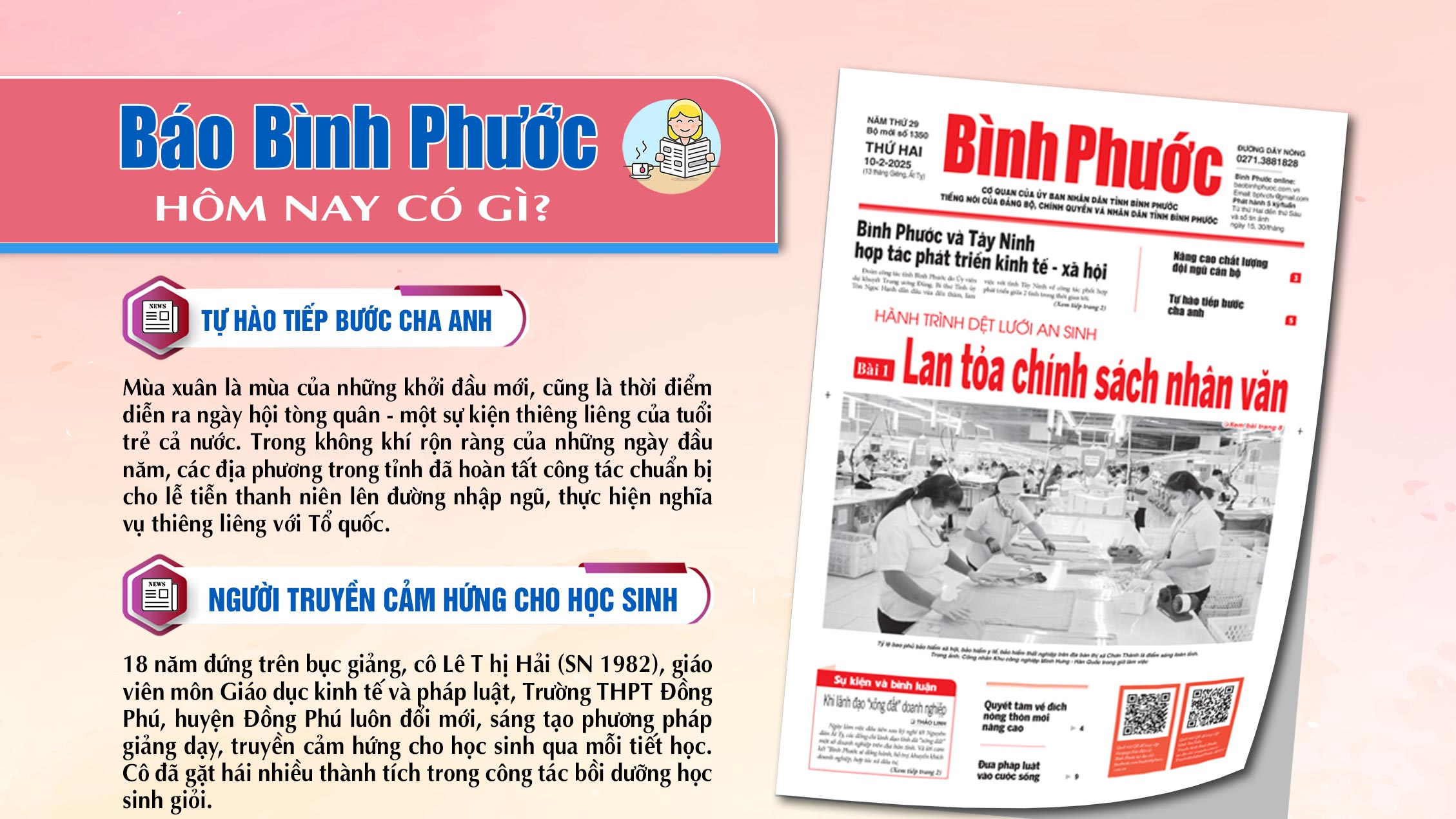 Kính mời độc giả đón đọc báo in Bình Phước hôm nay 10-2-2025
