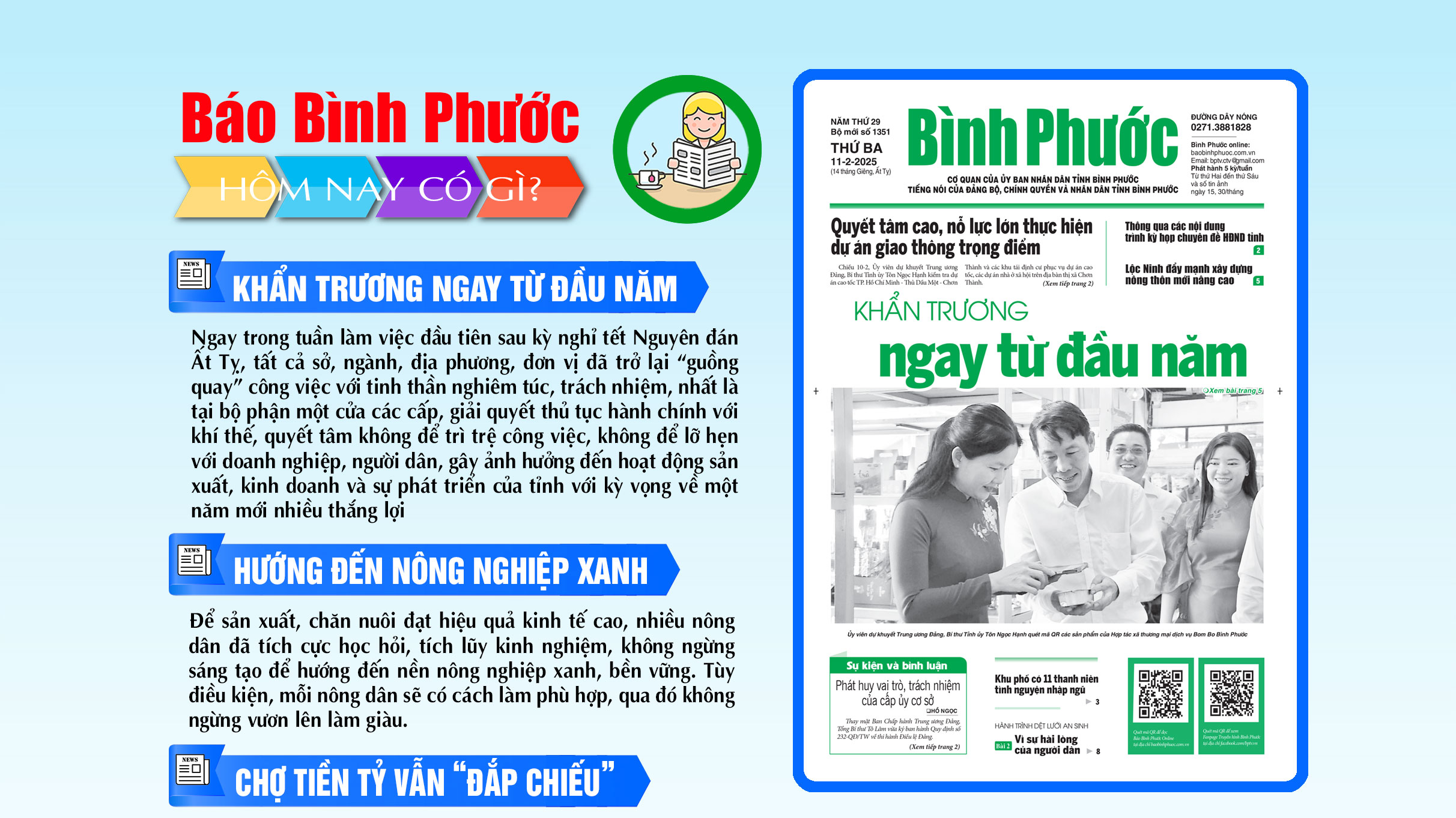 Kính mời độc giả đón đọc báo in Bình Phước hôm nay 11-2-2025