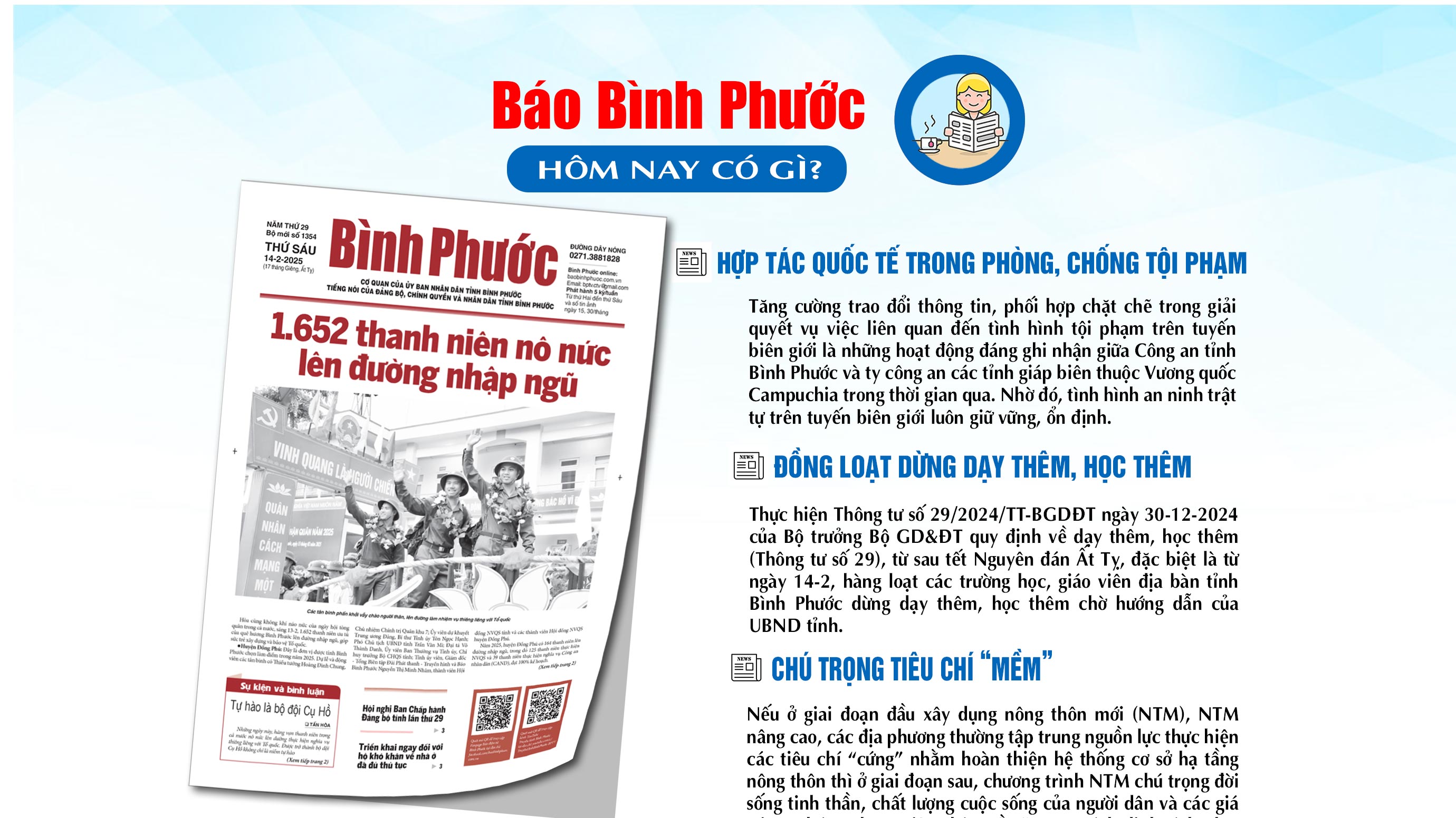 Kính mời độc giả đón đọc báo in Bình Phước hôm nay 14-2-2025