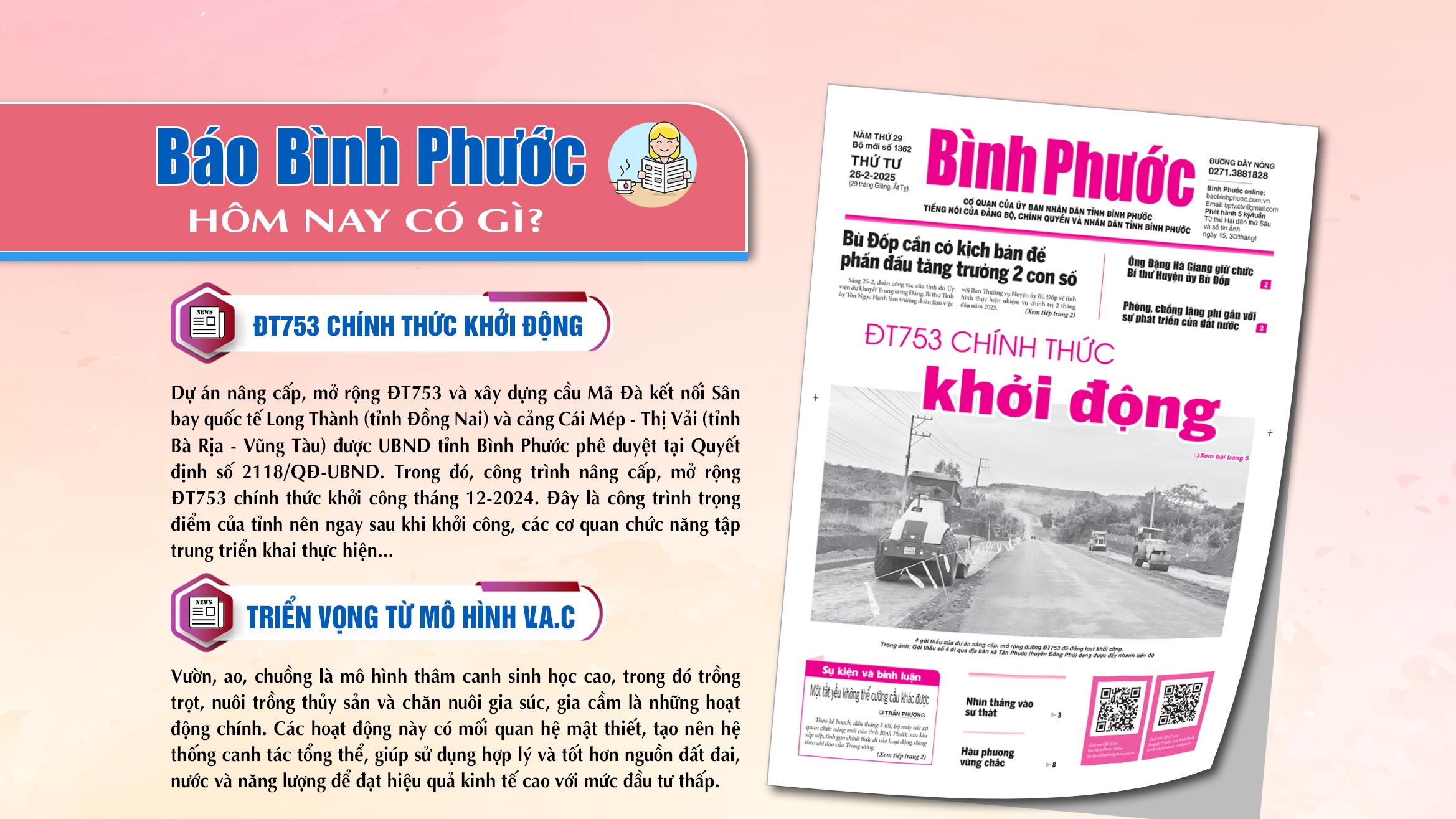 Kính mời độc giả đón đọc báo in Bình Phước hôm nay 26-2-2025