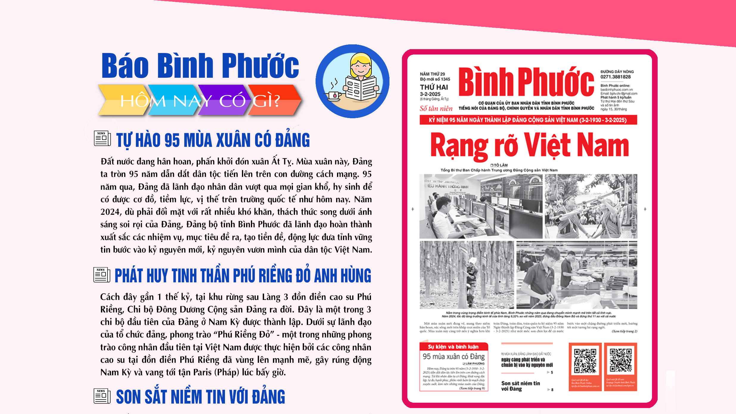 Kính mời độc giả đón đọc báo in Bình Phước hôm nay 3-2-2025