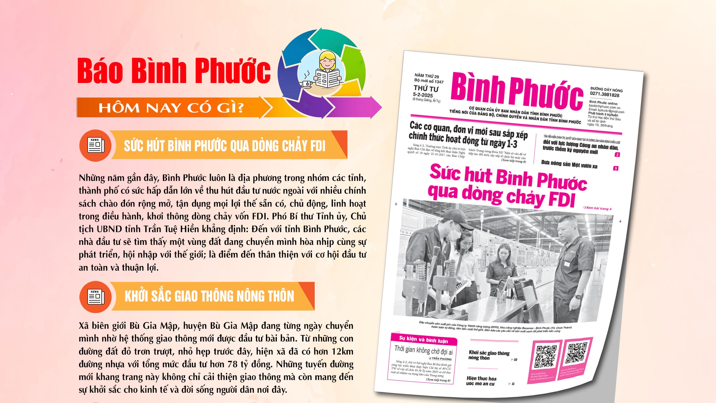 Kính mời độc giả đón đọc báo in Bình Phước hôm nay 5-2-2025