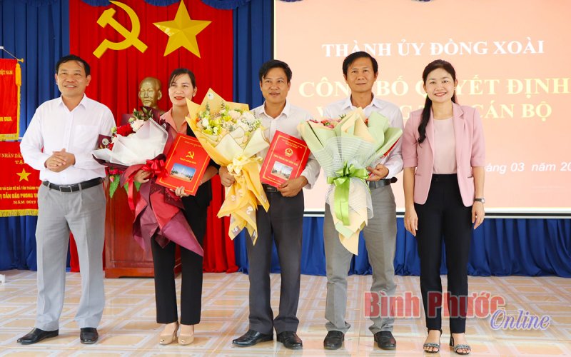 Đồng Xoài: 3 cán bộ được điều động bổ nhiệm chức vụ mới